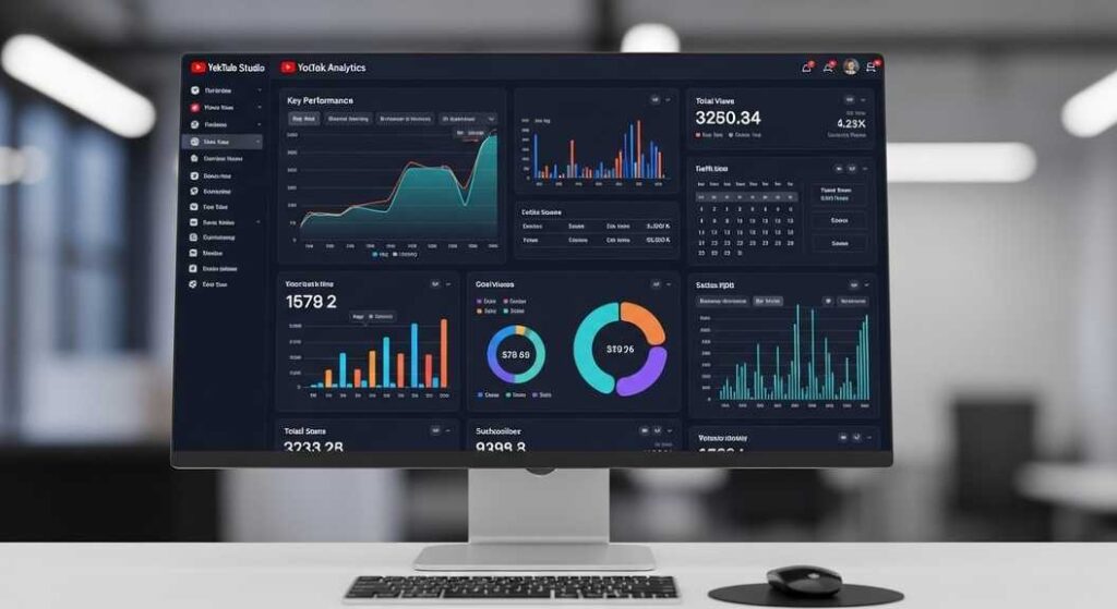 Live streaming engagement analytics dashboard showing views, comments, and watch time