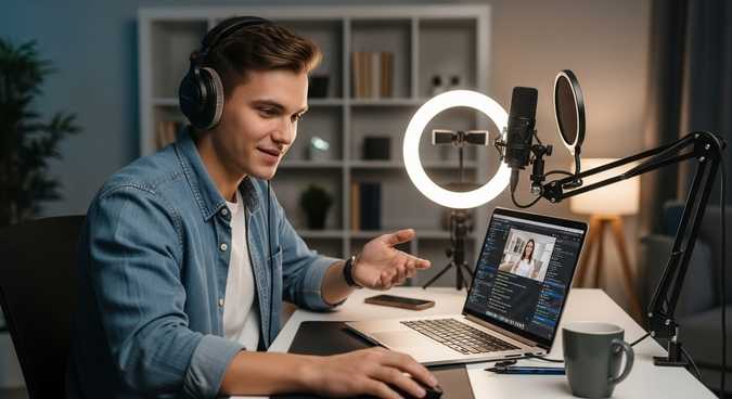 Creator reading comments and responding to live viewers