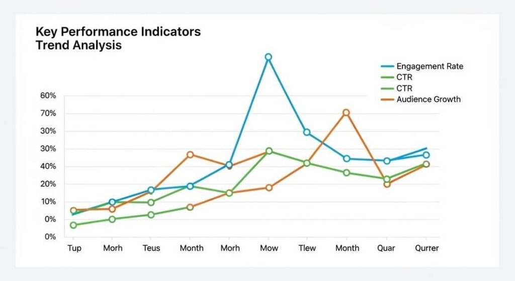 Chart displaying engagement rate and audience growth trends