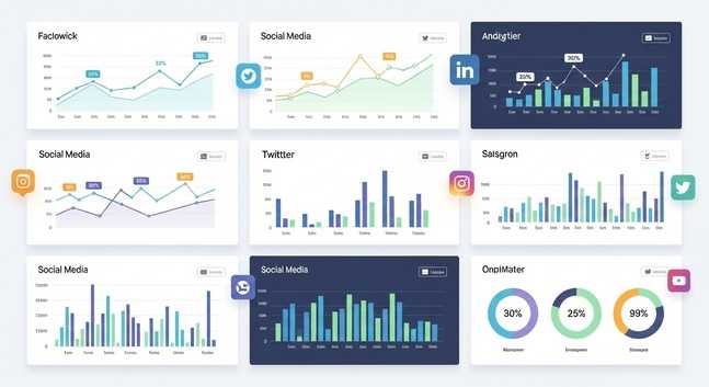 Social media analytics dashboard showing 2025 data insights