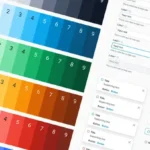 Figma workspace showing a complete design system with organized components, color styles, typography, and reusable UI elements for consistent design.